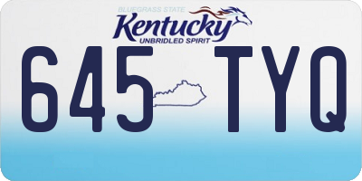 KY license plate 645TYQ