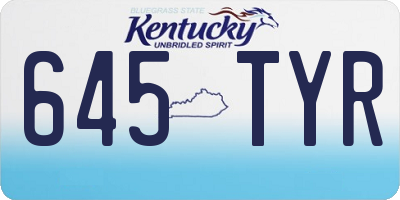 KY license plate 645TYR