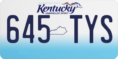 KY license plate 645TYS