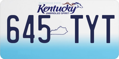 KY license plate 645TYT