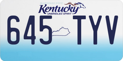 KY license plate 645TYV