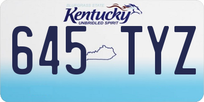 KY license plate 645TYZ