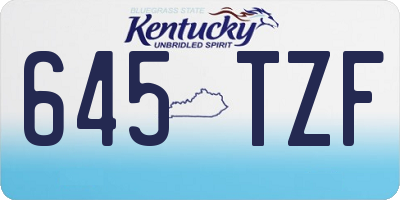KY license plate 645TZF