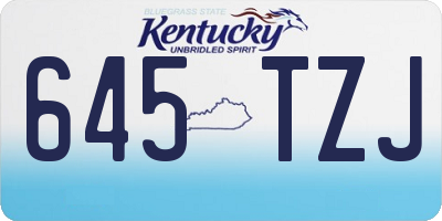 KY license plate 645TZJ