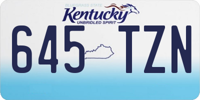 KY license plate 645TZN