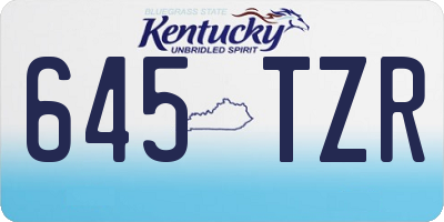 KY license plate 645TZR
