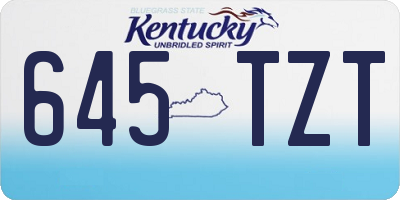 KY license plate 645TZT