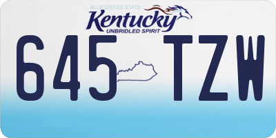 KY license plate 645TZW