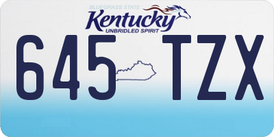 KY license plate 645TZX