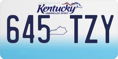 KY license plate 645TZY
