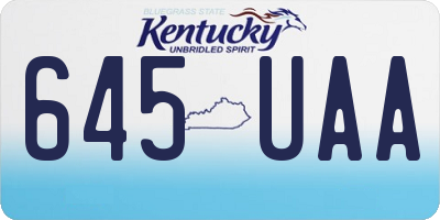 KY license plate 645UAA
