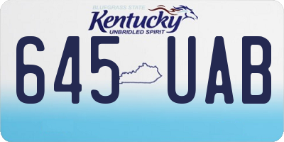 KY license plate 645UAB