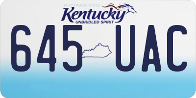 KY license plate 645UAC