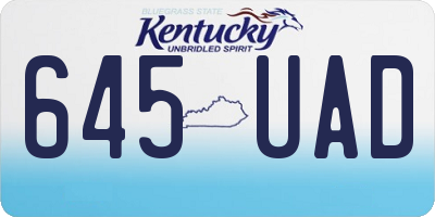 KY license plate 645UAD