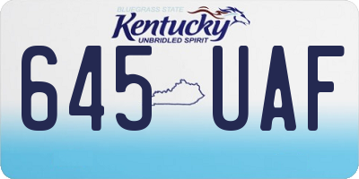 KY license plate 645UAF