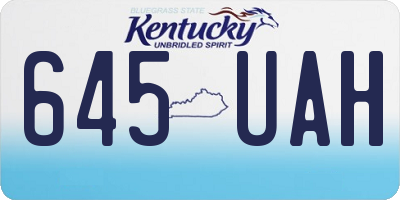 KY license plate 645UAH