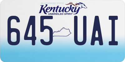 KY license plate 645UAI