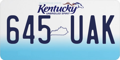 KY license plate 645UAK