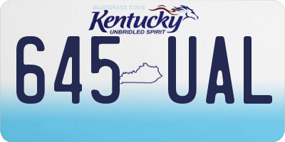 KY license plate 645UAL