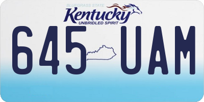 KY license plate 645UAM