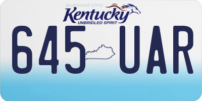 KY license plate 645UAR