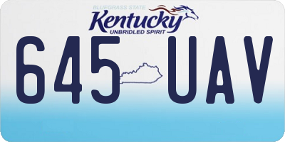KY license plate 645UAV