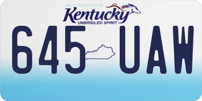 KY license plate 645UAW