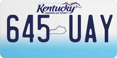 KY license plate 645UAY