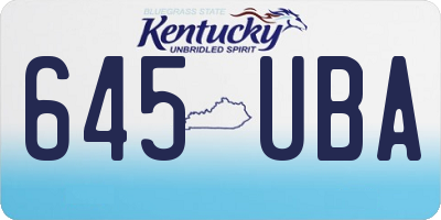 KY license plate 645UBA