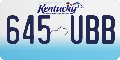 KY license plate 645UBB