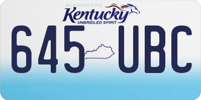 KY license plate 645UBC