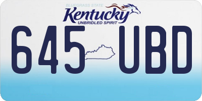 KY license plate 645UBD