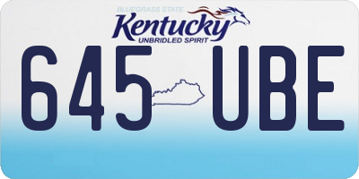 KY license plate 645UBE