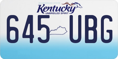 KY license plate 645UBG