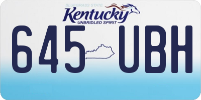 KY license plate 645UBH