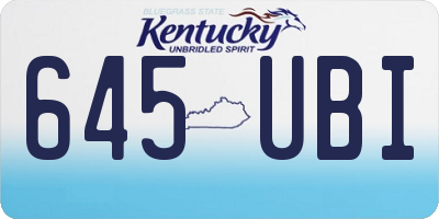 KY license plate 645UBI
