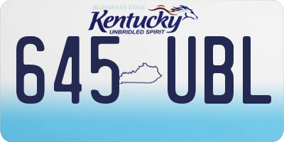 KY license plate 645UBL