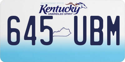 KY license plate 645UBM