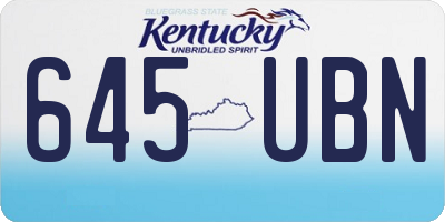 KY license plate 645UBN