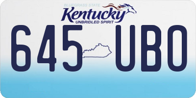 KY license plate 645UBO