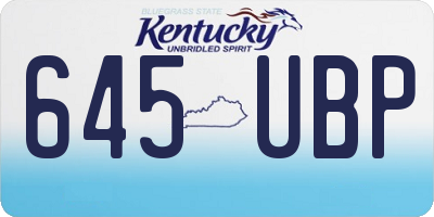 KY license plate 645UBP