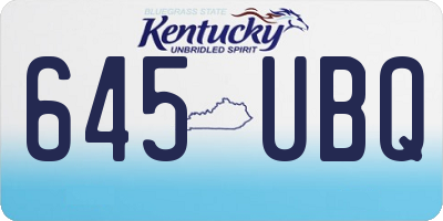 KY license plate 645UBQ