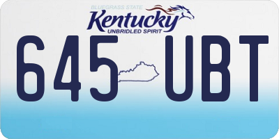 KY license plate 645UBT