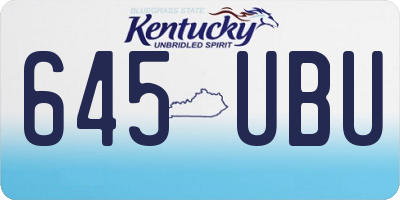 KY license plate 645UBU