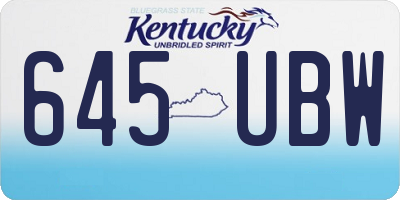 KY license plate 645UBW