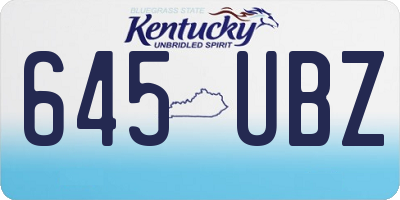 KY license plate 645UBZ