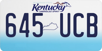 KY license plate 645UCB