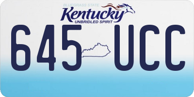 KY license plate 645UCC