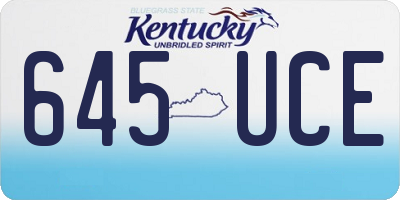 KY license plate 645UCE