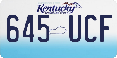 KY license plate 645UCF